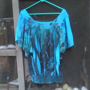 Women's blue blouse, branding Dress Barn